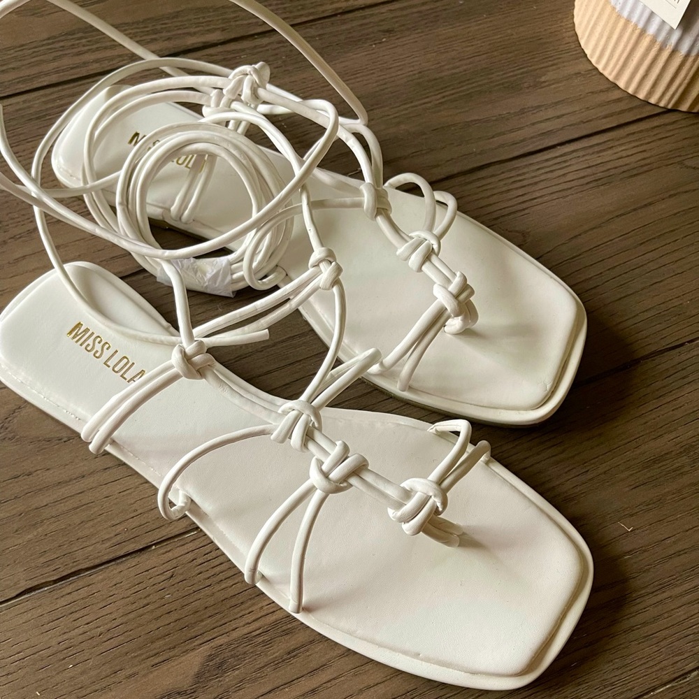 Strap white sandals